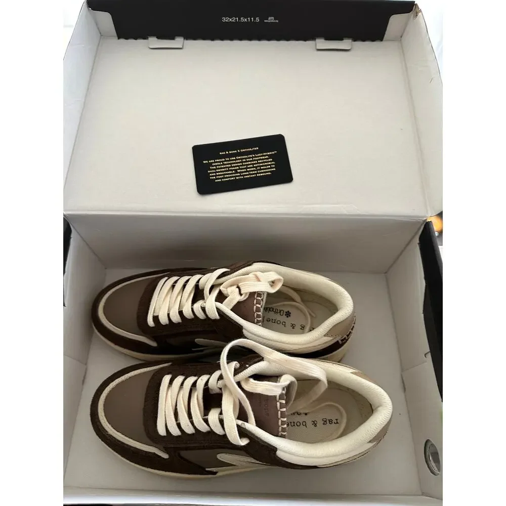 New Rag & Bone Retro Brown Tennis Leather Sneaker Size 6.5
